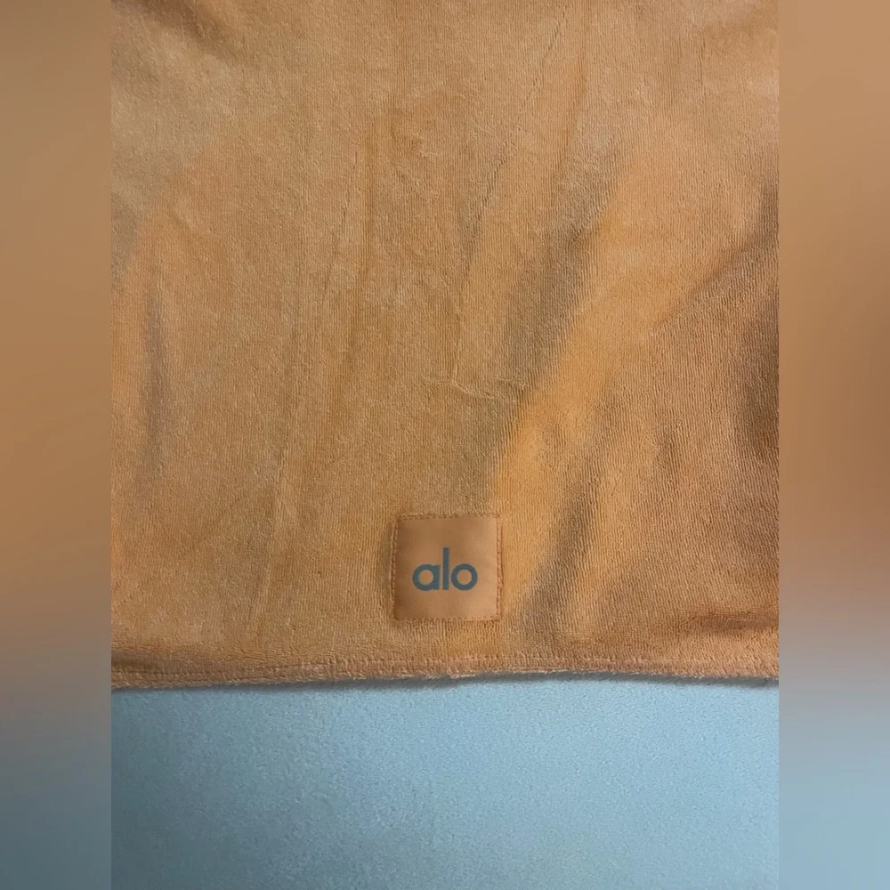 Alo Yoga NWOT Terry Beachside Short Sleeve Crop Top Cantaloupe Size S